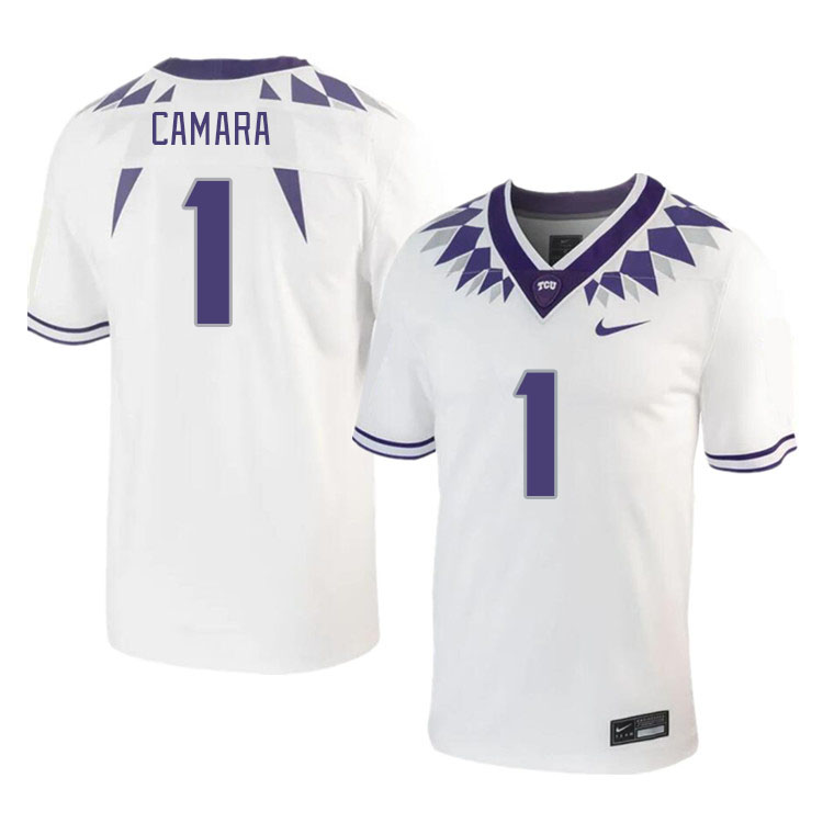 Men #1 Abe Camara TCU Horned Frogs 2023 College Footbal Jerseys Stitched-White - Click Image to Close